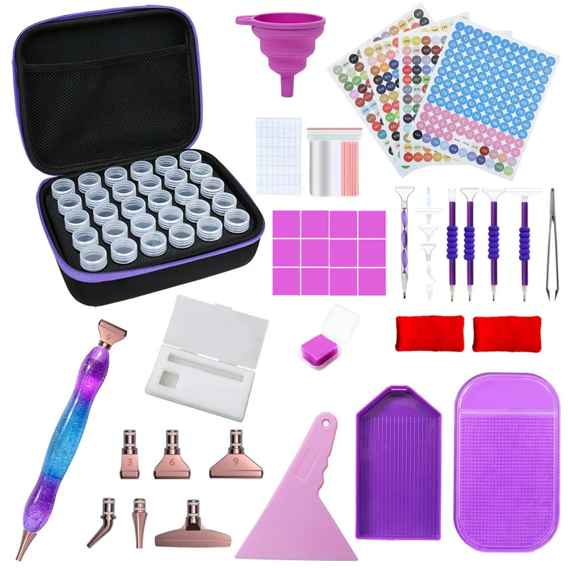 

30 Grids Boxs Diamond Painting Tools Storage Box Diamond Embroidery Accessories Mosaic Carry Case Container Hand Bag