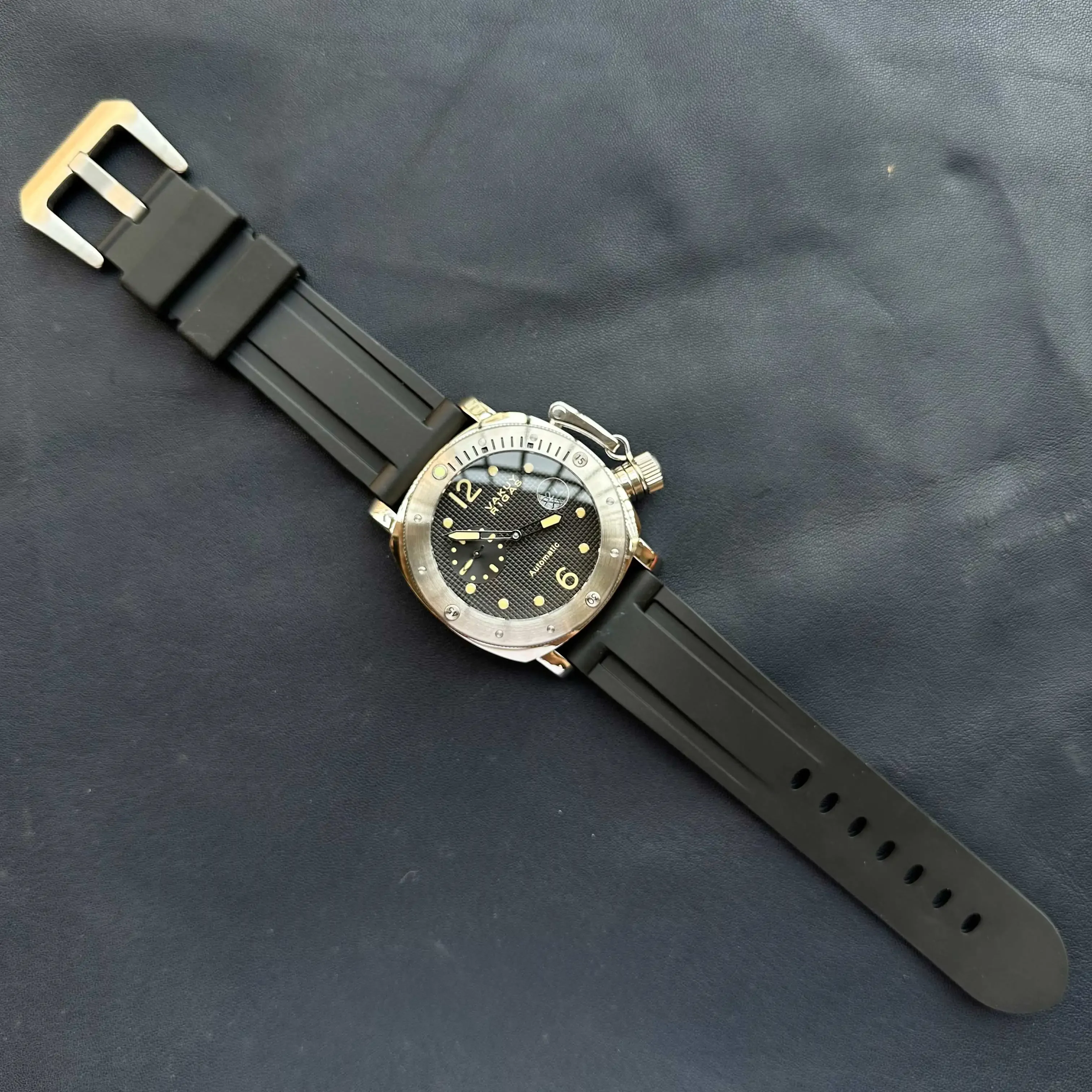 Мужские Автоматические Механические Наручные Часы Темно-синие В Стиле Милитари