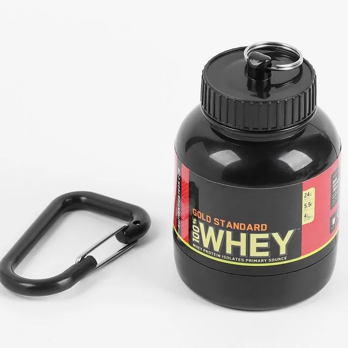 

Outdoor Sport 100ML Mini Portable Protein Container Powder Bottle With Whey Keychain Health Funnel Medicine Box Small Water Cup