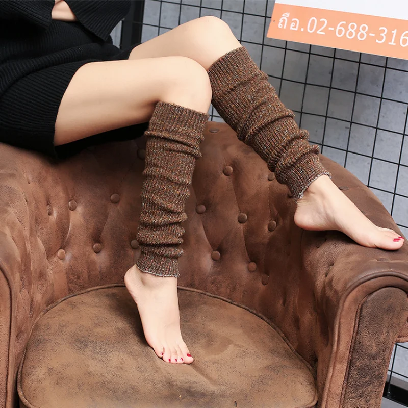 

Женские однотонные леггинсы выше колена в стиле ретро, японские вязаные сапоги, носки, оптовая продажа для осени и зимы