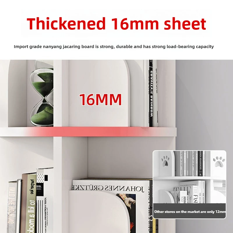 Вращающаяся на 360 градусов книжная полка из массива дерева многослойная