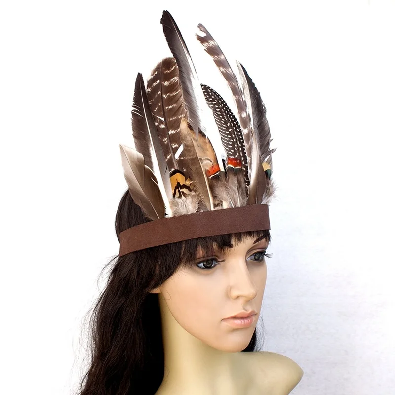 

New Halloween Feather Headdress Hair Accessories Stage Performance Headwear Head Band for Halloween Costume Dance