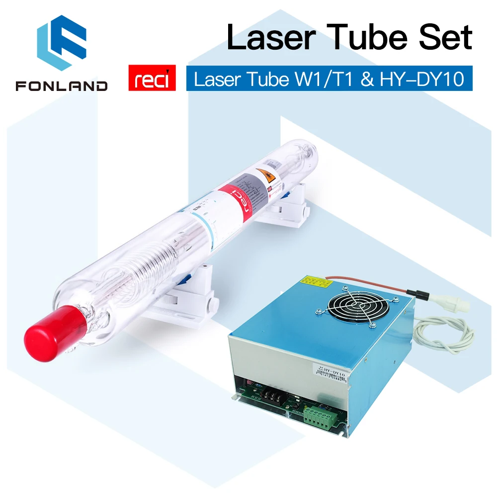 

RECI Laser Tube W1 75W + Laser Power Supply DY10 CO2 Laser Tube 80W Length 1050mm Dia.80mm use for CO2 Laser Marking Machine