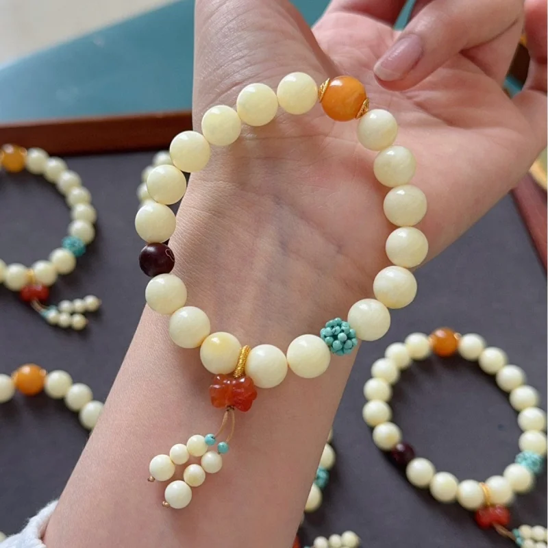 Натуральный одиночный круг русский оловянный браслет костяной фарфор белый