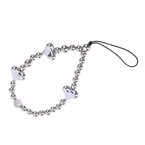 Подвеска для телефона, оригинальный дизайн, пластиковая веревка с бисером в виде сердца для телефона, женщин, мужчин, короткие ремешки для сотового телефона, брелки