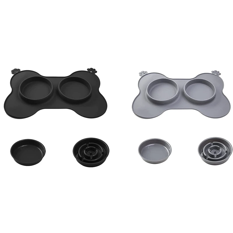

Slow Feeder Dog Bowls Cat Slow Feeder 21 x 15 x 2 Inch 3-in-1 Food & Water Dog Bowls 54 Oz Slow Eating Puzzle Bowl