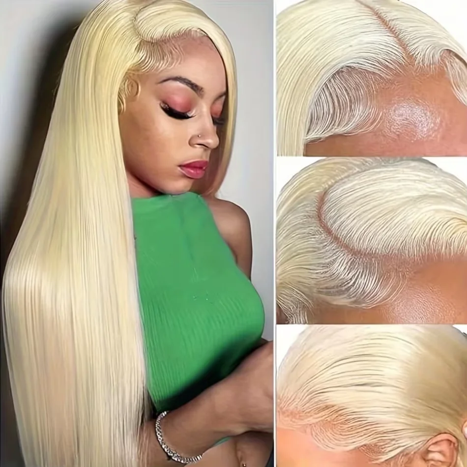 613 медово-блонд цвет Реми бразильский 13X6 прямой кружевной передний парик 42 дюйма