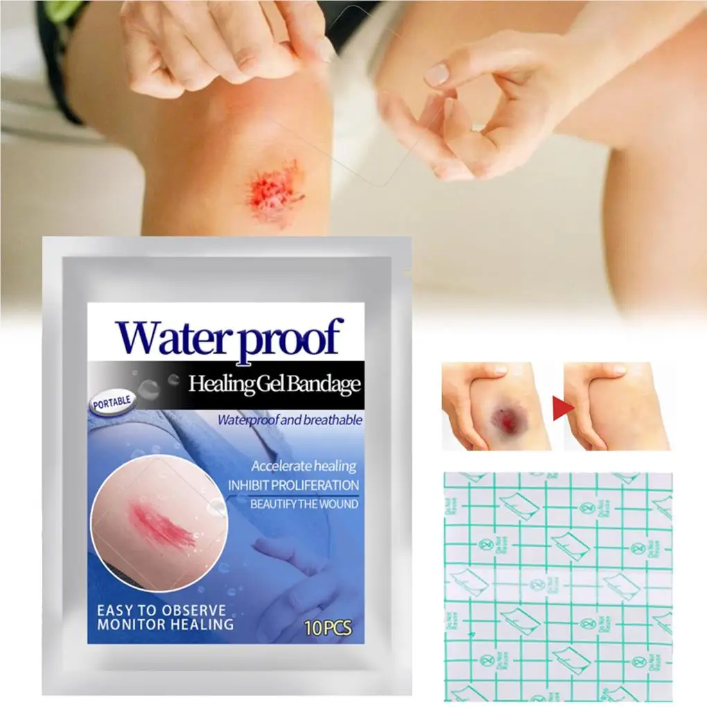 

10 Pieces Wound Patch Set Transparent Breathable Waterproof Tape Washable Skin Stickers Shower Bath First Emergency Tool