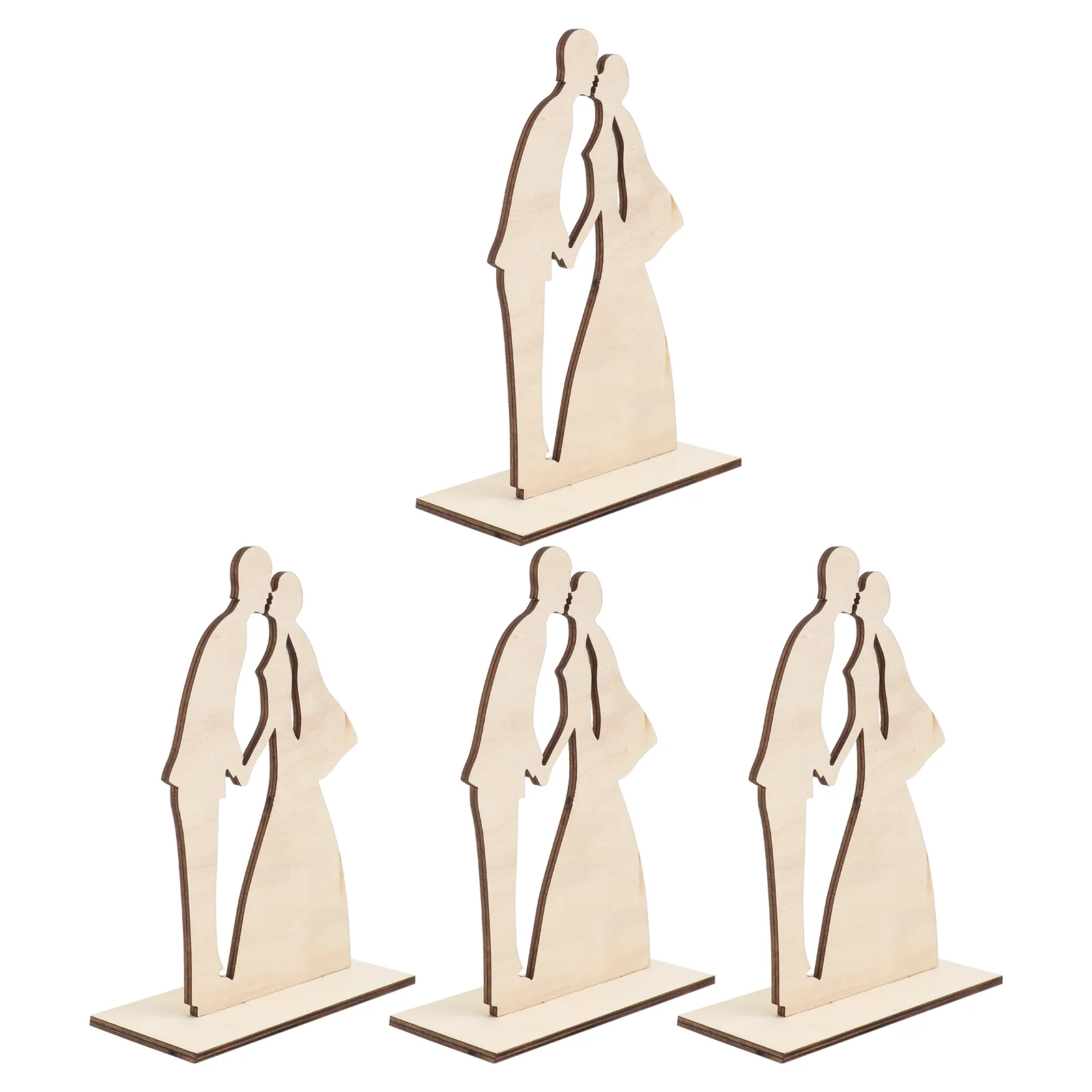 

Wedding Bride Groom Couple Wooden Wood Crafts Adornments Unfinished Cutouts Models Decorative Adornment Figures Props Photo Sign