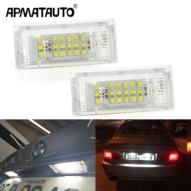 

2pcs Led License Plate Light Led Canbus Auto Tail Light White LED Bulbs For BMW 3-series E46 4D 1998-2003 Car Accessories