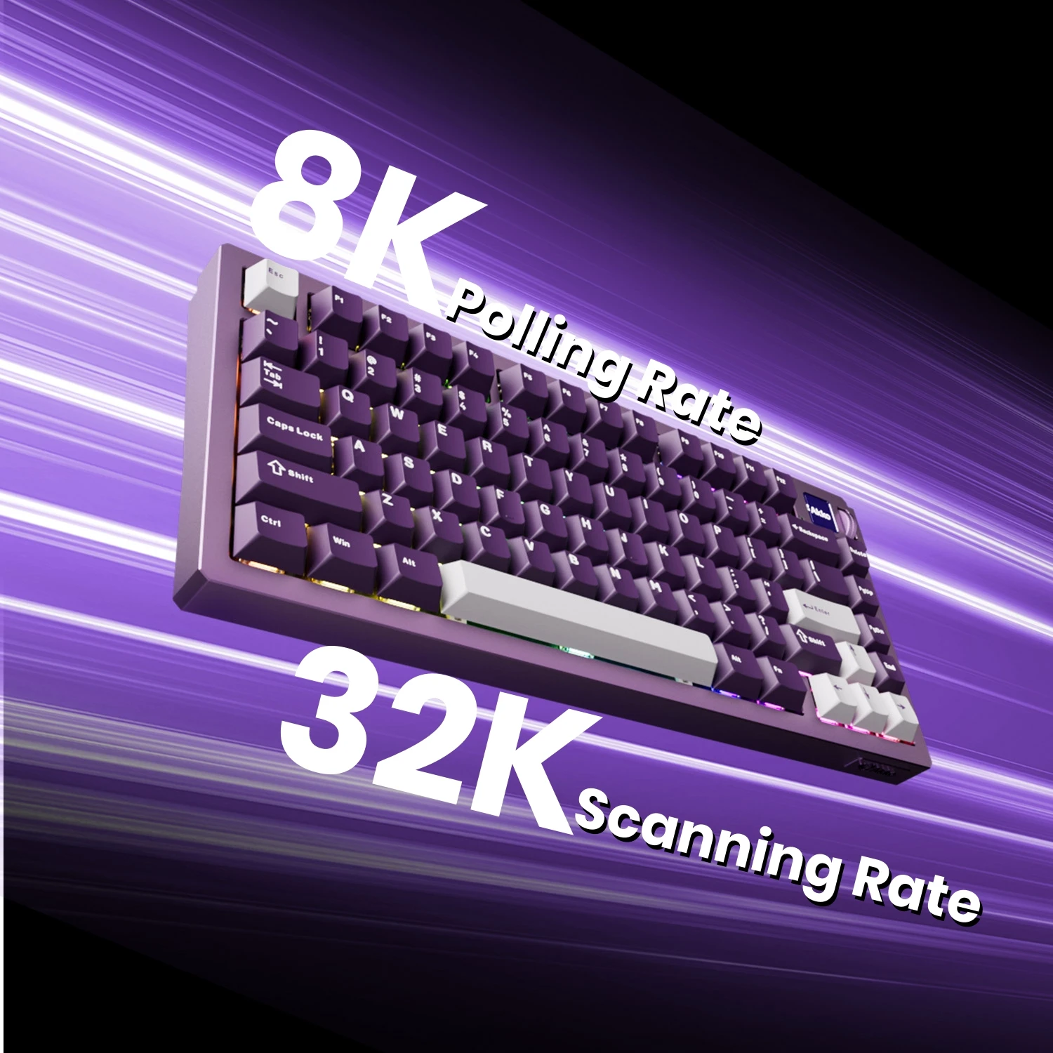 Фото Магнитная клавиатура Akko MOD007 V5 HE с экраном 75% быстрый триггер 0,005 мм 8K RGB игровая механическая клавиатура из алюминия с ЧПУ №3