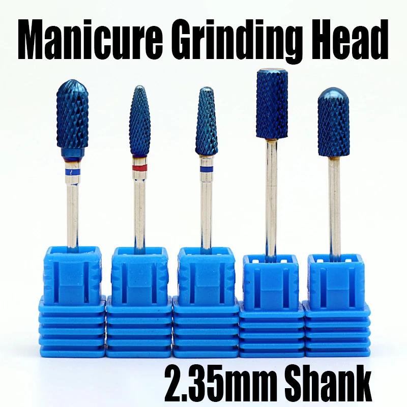 

1PCS Blue-plated Manicure Grinding Head Nail Sanding Cap Milling Cutter For Manicure Pedicure Nail Drill Bit Foot Cuticle Clean