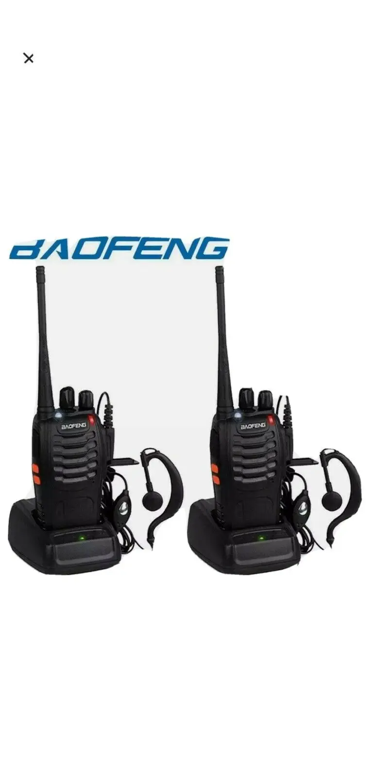 

2x baofeng walkie talkie