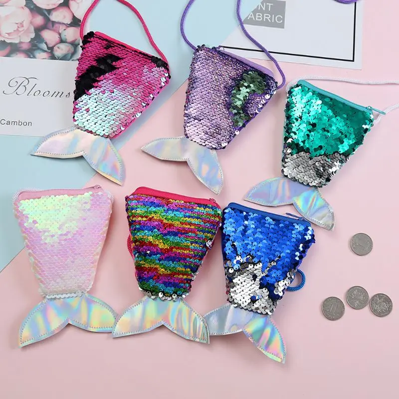 

Lovely Kids Girl Tail Sequins Small Crossbody Shoulder Bag E74B