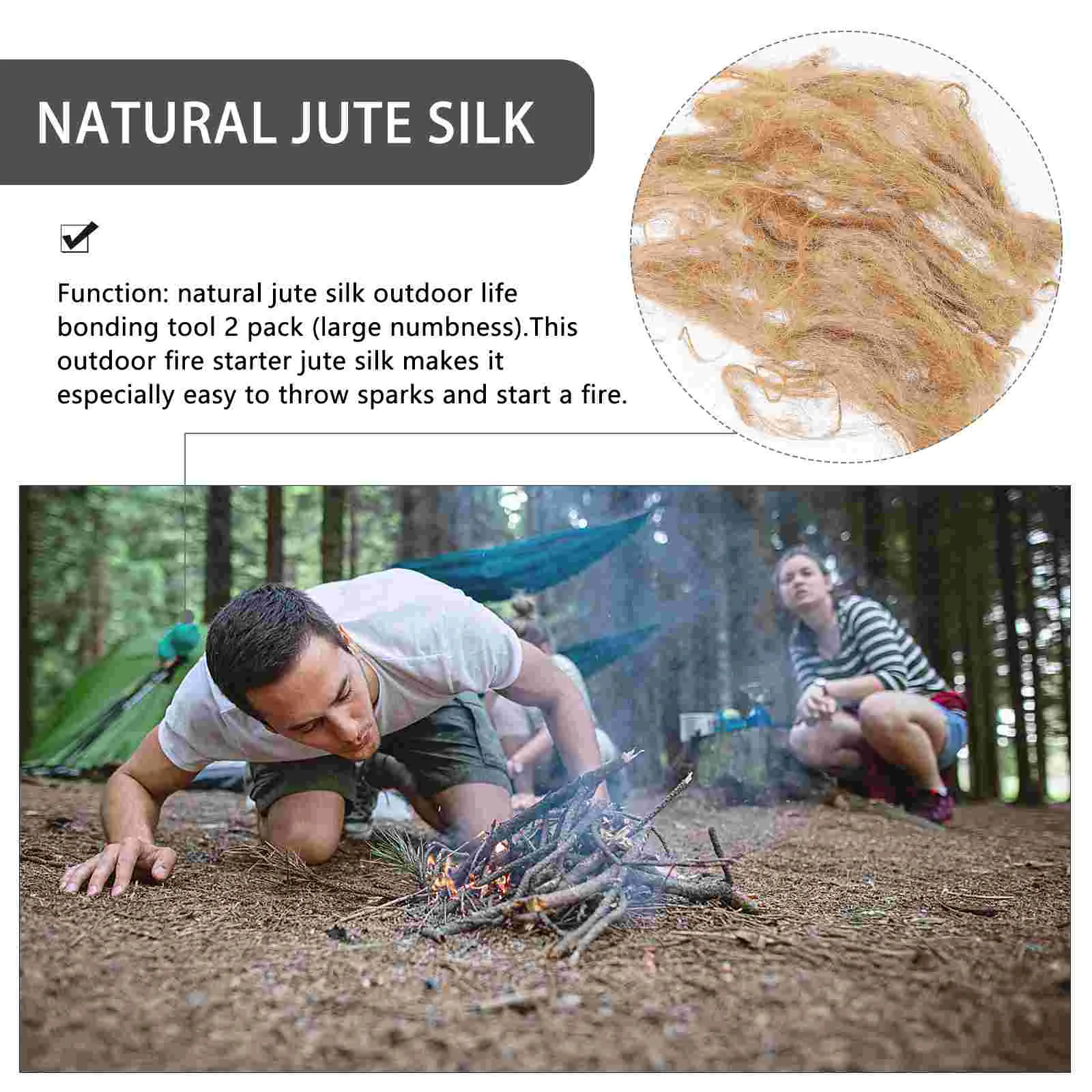 2 упаковки зажигалки из джута и шелка пожарный стартер эко-кемпфинг