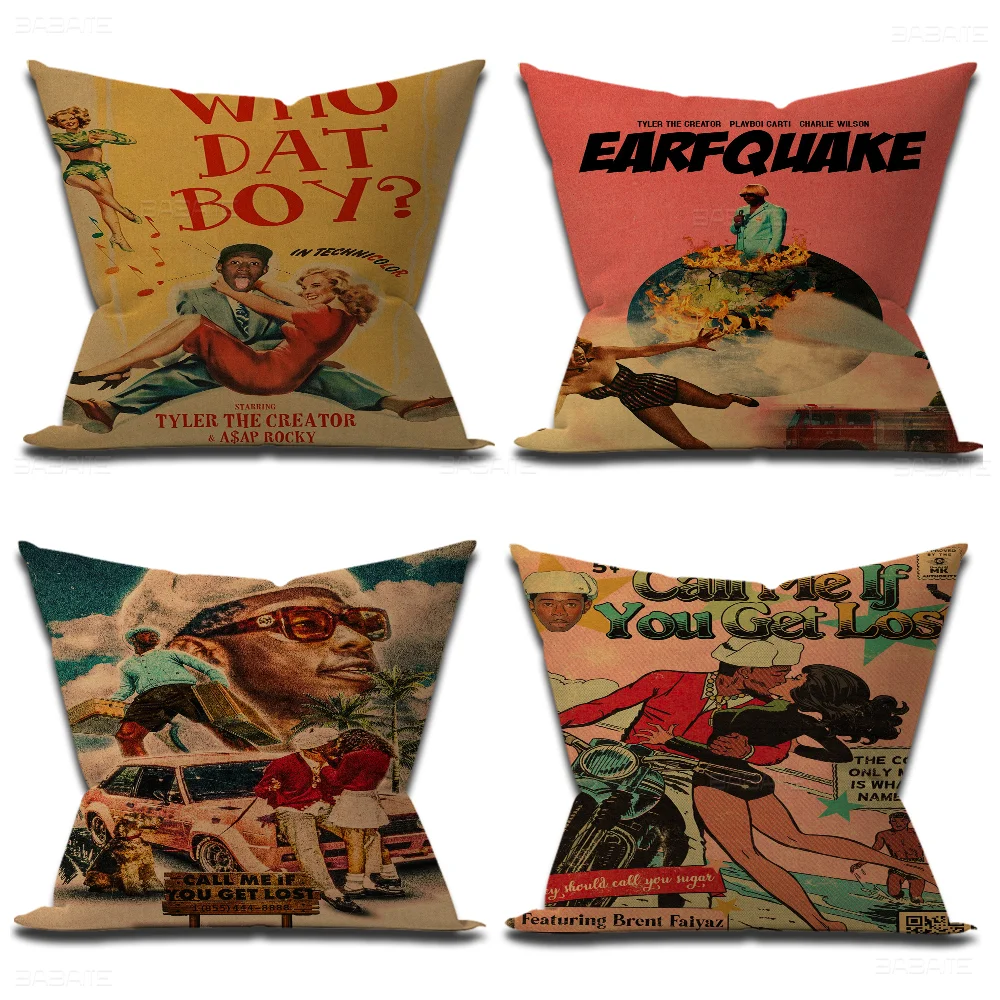 Rapper Tyler The Creator Flower Boy Pillow Gift Home Office Decoration Bedroom Sofa Car Cushion CoverPillow Case