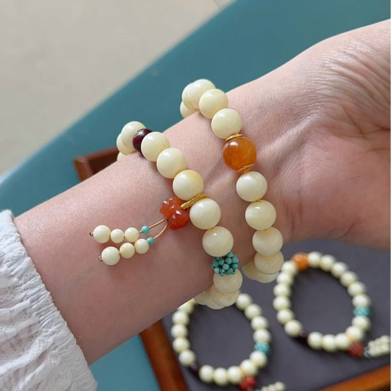 Натуральный одиночный круг русский оловянный браслет костяной фарфор белый