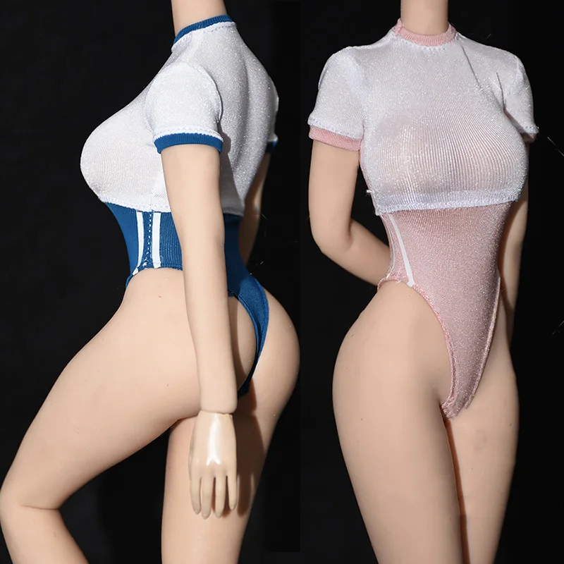 

Масштаб 1/6 женский прозрачный высокоэластичный купальник из ледяного шелка сексуальный комбинезон с высоким разрезом для 12-дюймовой модел...