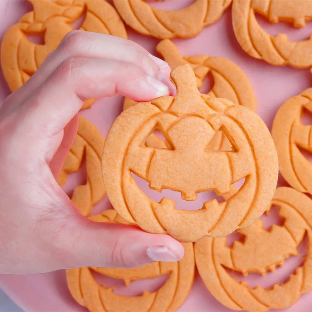 

13PCS Halloween Cookie Cutters DIY Pumpkin Face Biscuit Mold Fondant Embosser Stamp Cake Decorating Tool Baking Supplies