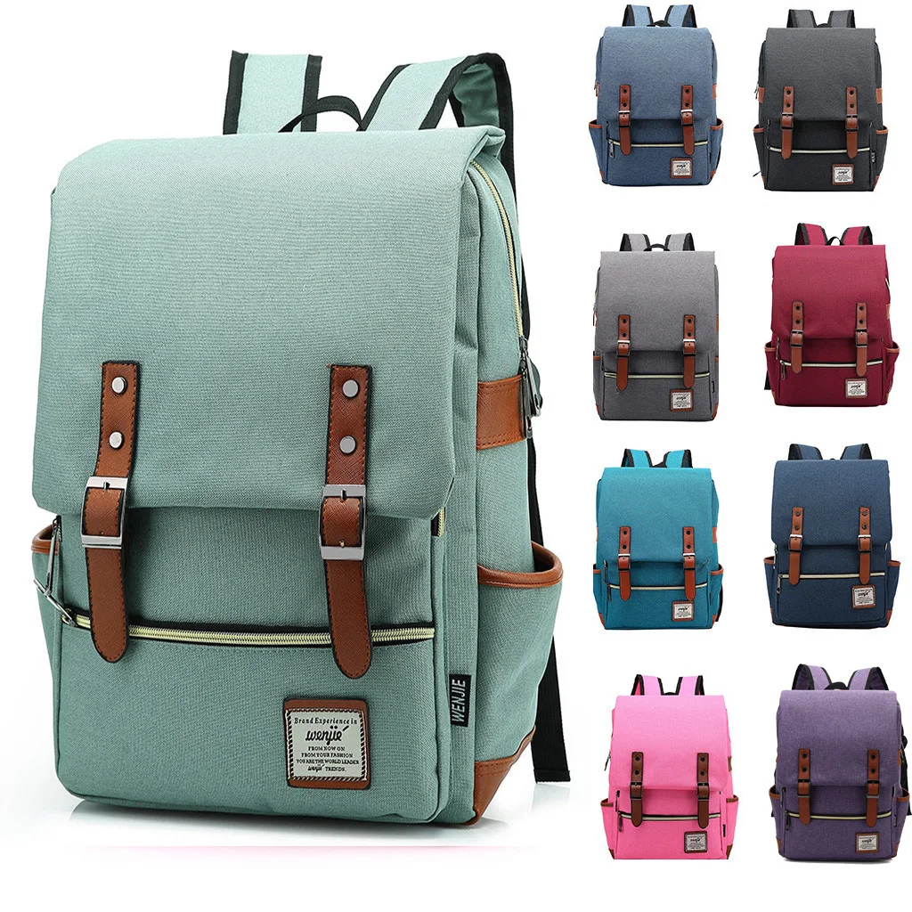 Women Canvas Bags Men Canvas Travel Leisure Backpacks Retro 