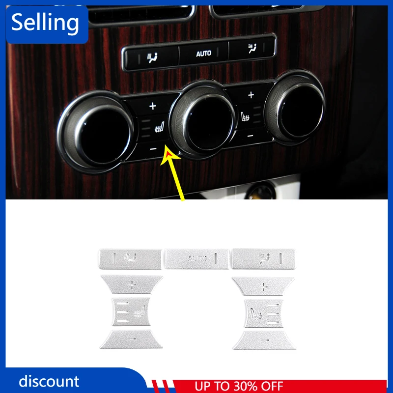 

Наклейка на кнопку кондиционера автомобиля, серебристая, подходит для Land Rover Range Rover Vogue 2013-2017, автозапчасти из нержавеющей стали