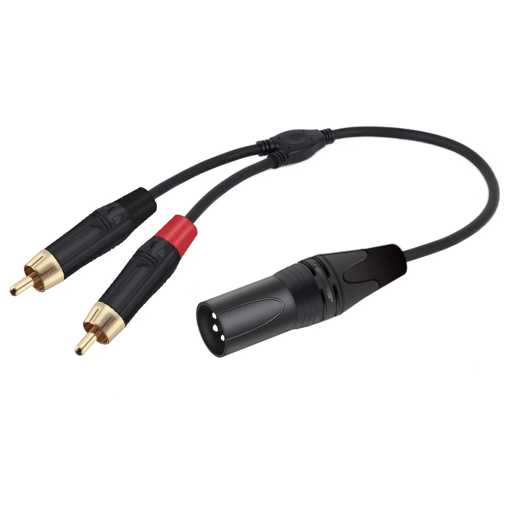 Фото Небалансированный 3-контактный XLR «папа/гнездо» на двойной разветвитель RCA Y, микрофонный аудиоудлинительный кабель, адаптер для усилителя, микшера, системы домашнего кинотеатра №3