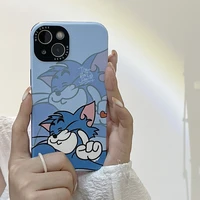 cartoon tom cat jerry fashion soft phone cases for iphone 13 12 11 pro max xr xs max 8 x 7 se 2020 couple anti drop cover