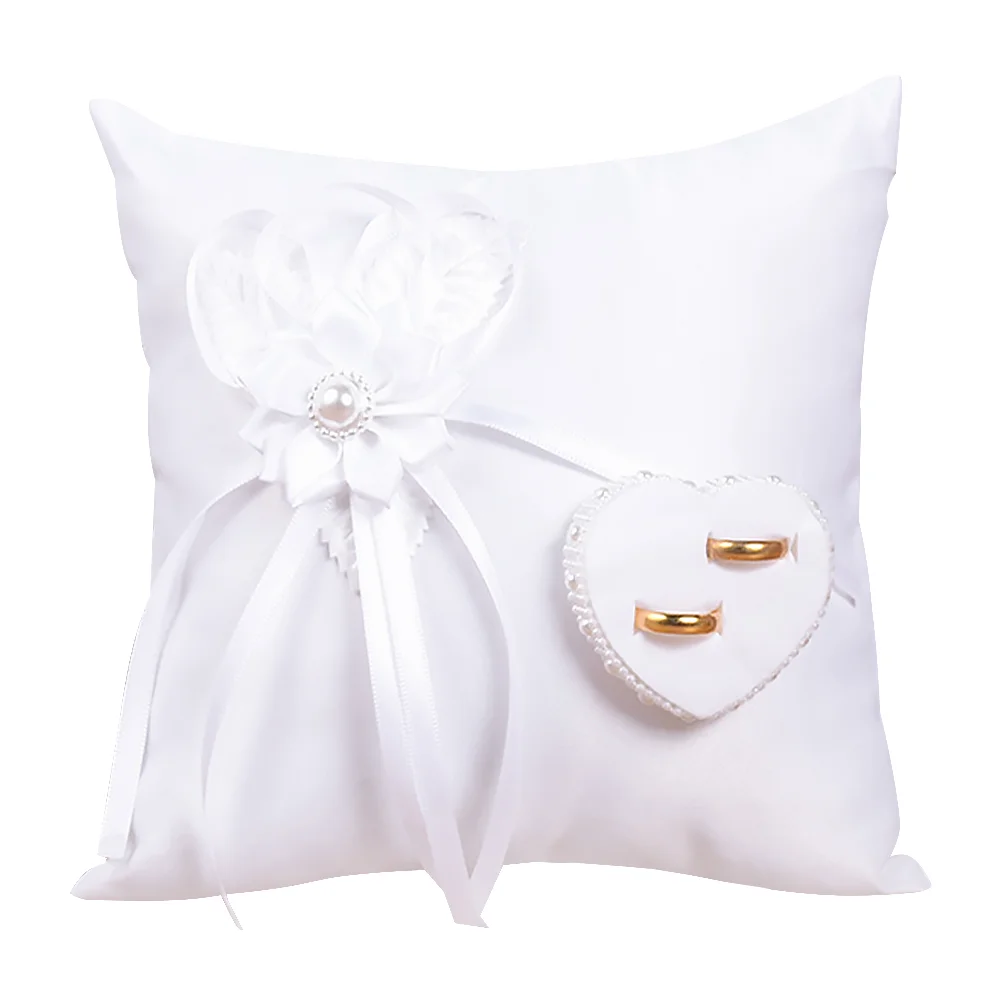 

Ring Pillow Floral Container Wedding Holder Bearer Cushion Marriage Vintage Throw Pillows