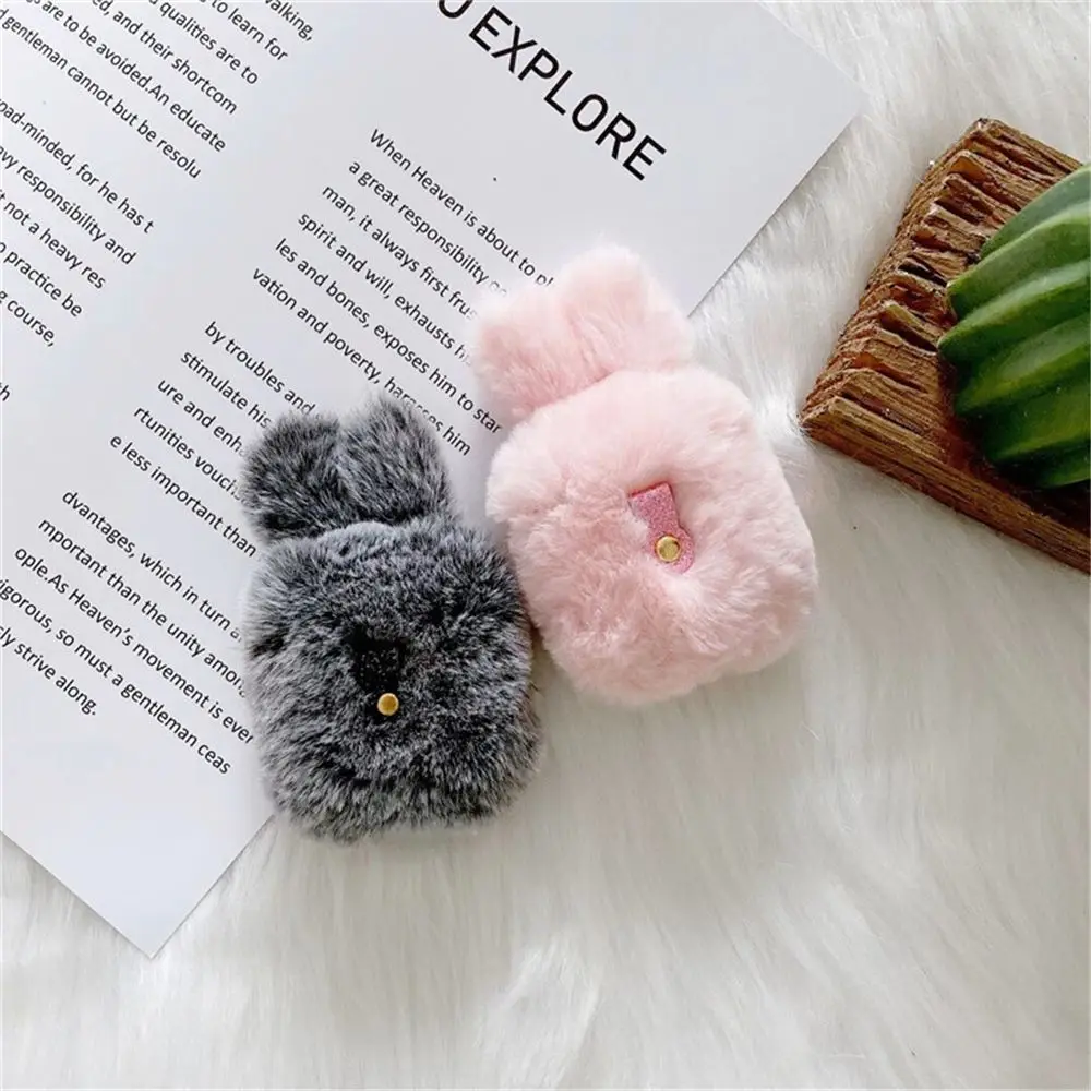 

3D Cute Winter Warm Plush fox fur Rabbit ears Headphone Earphone case for Apple airpods 1 2 pro Wireless charging Headset cover