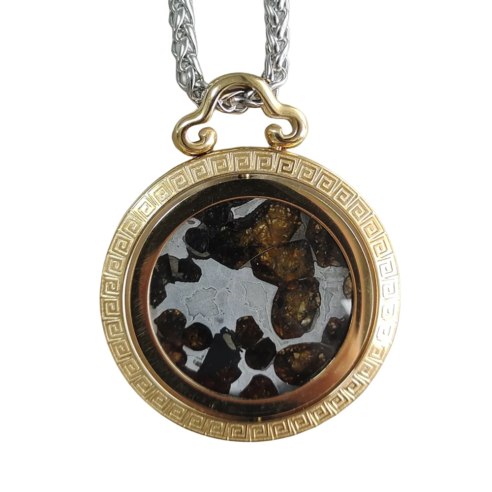 

Ожерелье из натурального метеорита, оливковое, зеленое, из Кении, от Sericho, TB245