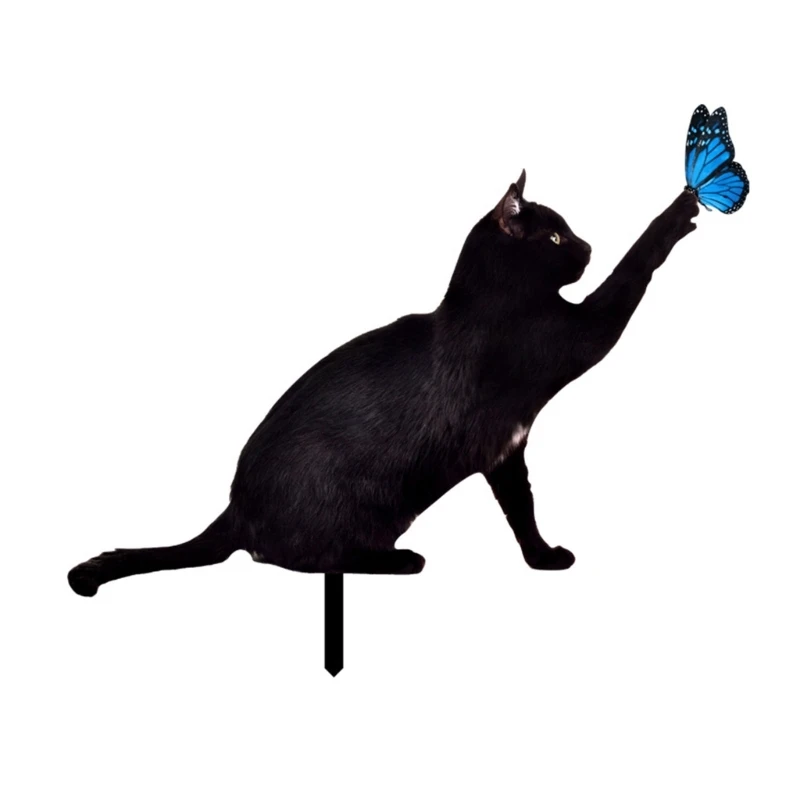 

Акриловые кошачьи садовые декоративные стойки, наземные стойки для внутреннего и наружного сада, двора, украшение для лужайки L9BE