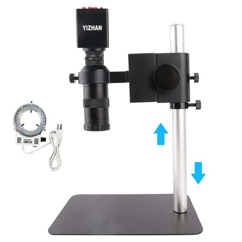 

Personalized White LED Ring Lighting 130X Digital Zoom Phone Repairing Metal Stand Monocular Microscope