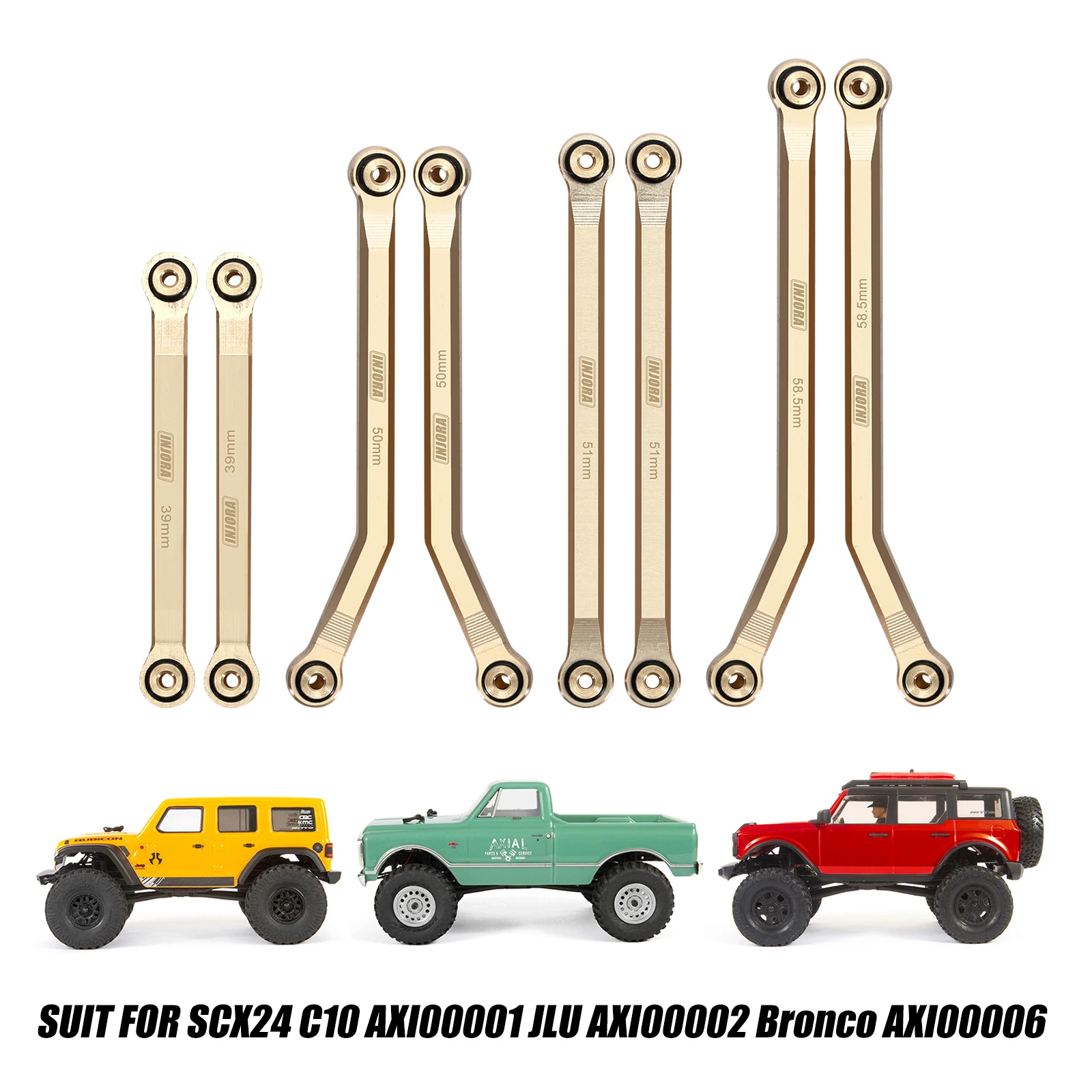 Heavy Brass 4 Links High Clearance Chassis Set 37g for 1/24 RC Crawler Car Axial SCX24 JEEP JLU C10 Ford Bronco