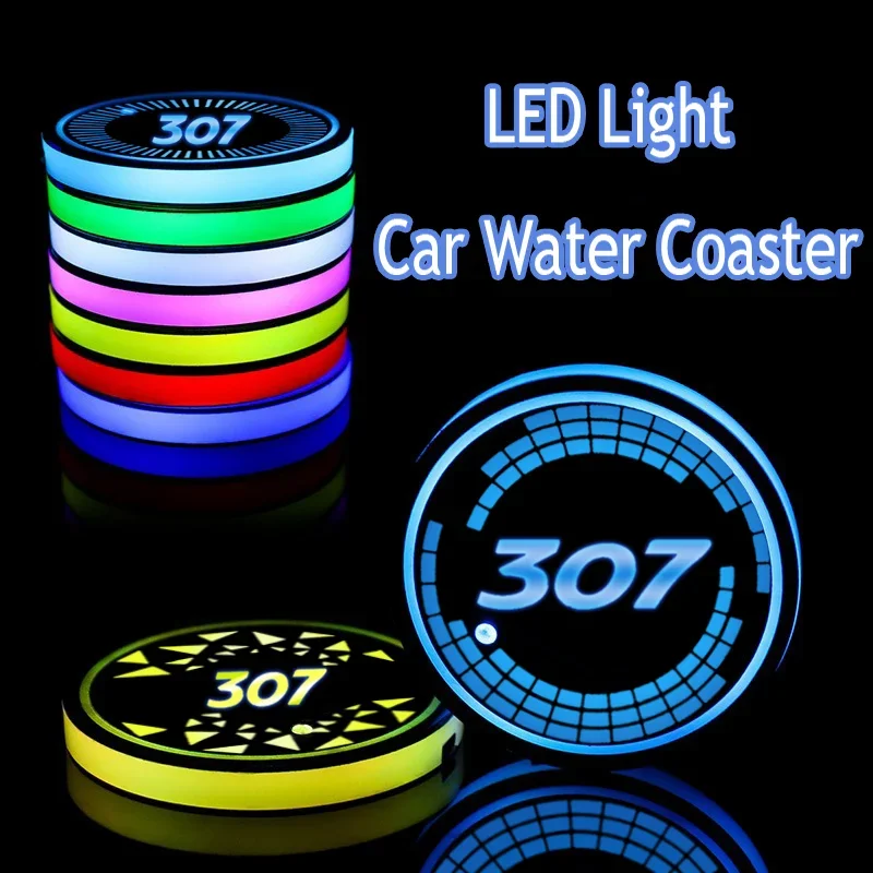 Автомобильная светодиодная атмосферная Фотолюминесцентная подставка для Peugeot 307