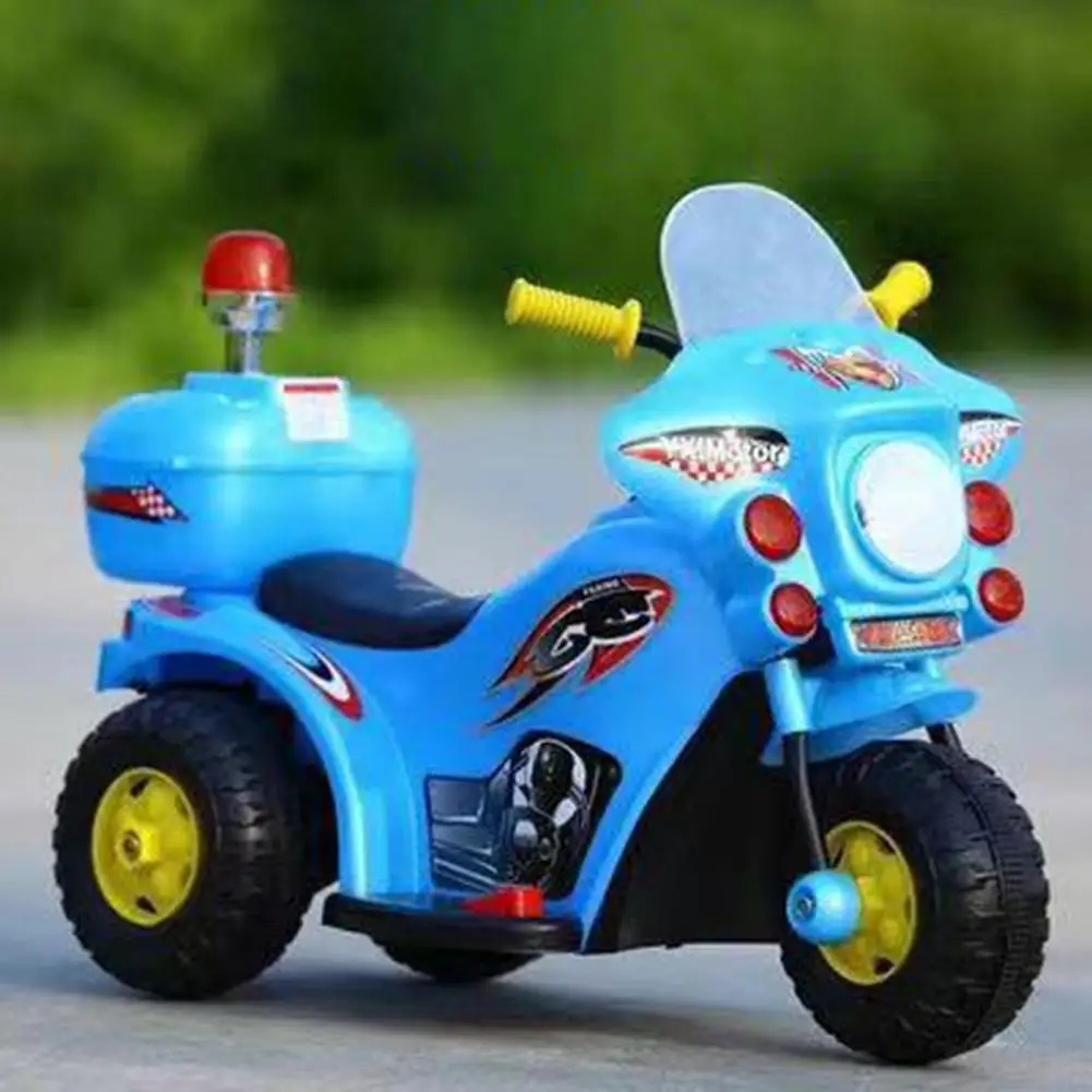 

Kids Electric Motorcycle Tricycle With Police Light Rechargeable Motorcycle Toy Gifts For Brithday