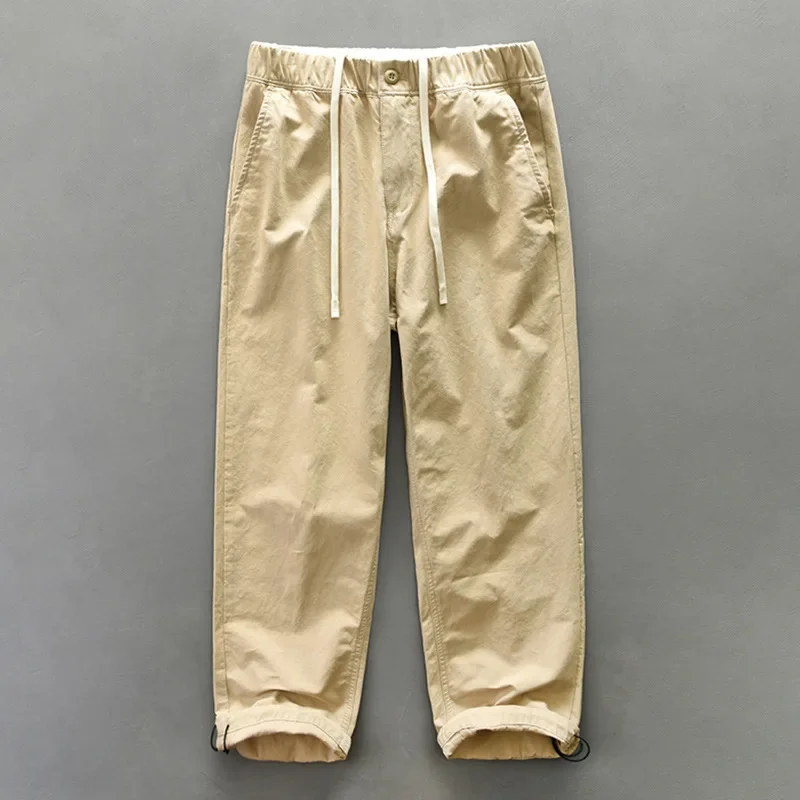 Z673 Мужские осенние новые повседневные брюки свободного кроя на шнурке модный