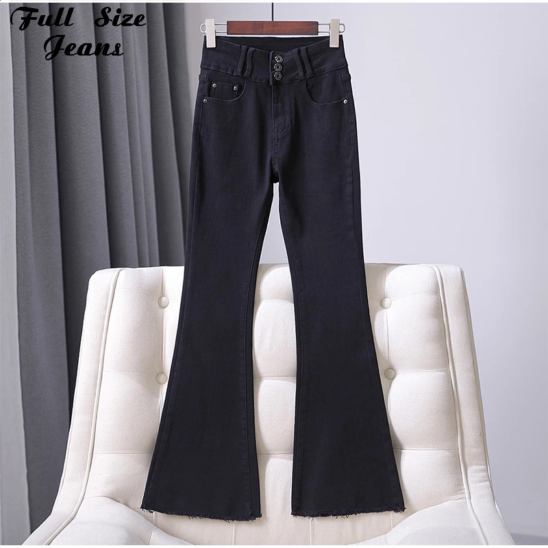 

Women Button Up High Waisted Black Ankle Length Flare Jeans Mom XL Indie Stretchy Skinny Distressed Wide Leg Capris Bell Bottoms