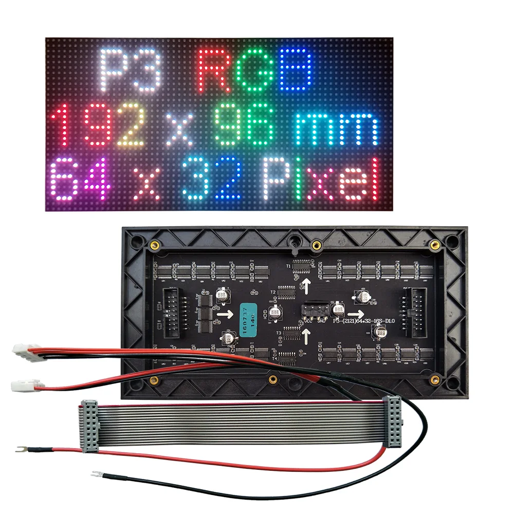 P3 комнатный полноцветный светодиодный модуль дисплея RGB Светодиодная панель 64*32