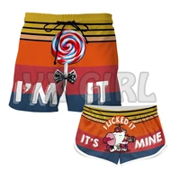 i licked it 3d all over printed couple matching mens womens shorts quick drying beach shorts summer beach swim trunks