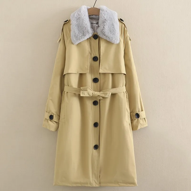 5XL Plus Size Parkas Women Clothing Loose Warm Oxford Fabric X-Long Coat Large Fur Collar Imitation Rabbit Mink Liner Outewear