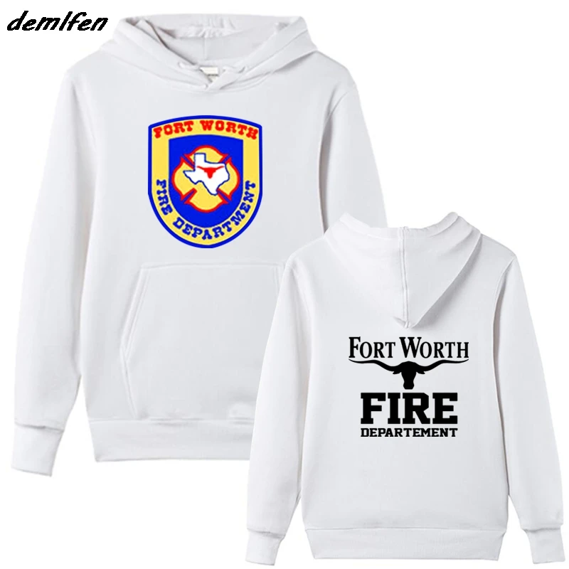 

Spring Autumn Men Hoody Fleece Sweatshirt Fort Worth Fire Departement Logo Hoodies Casual Jacket Coat Harajuku Streetwear