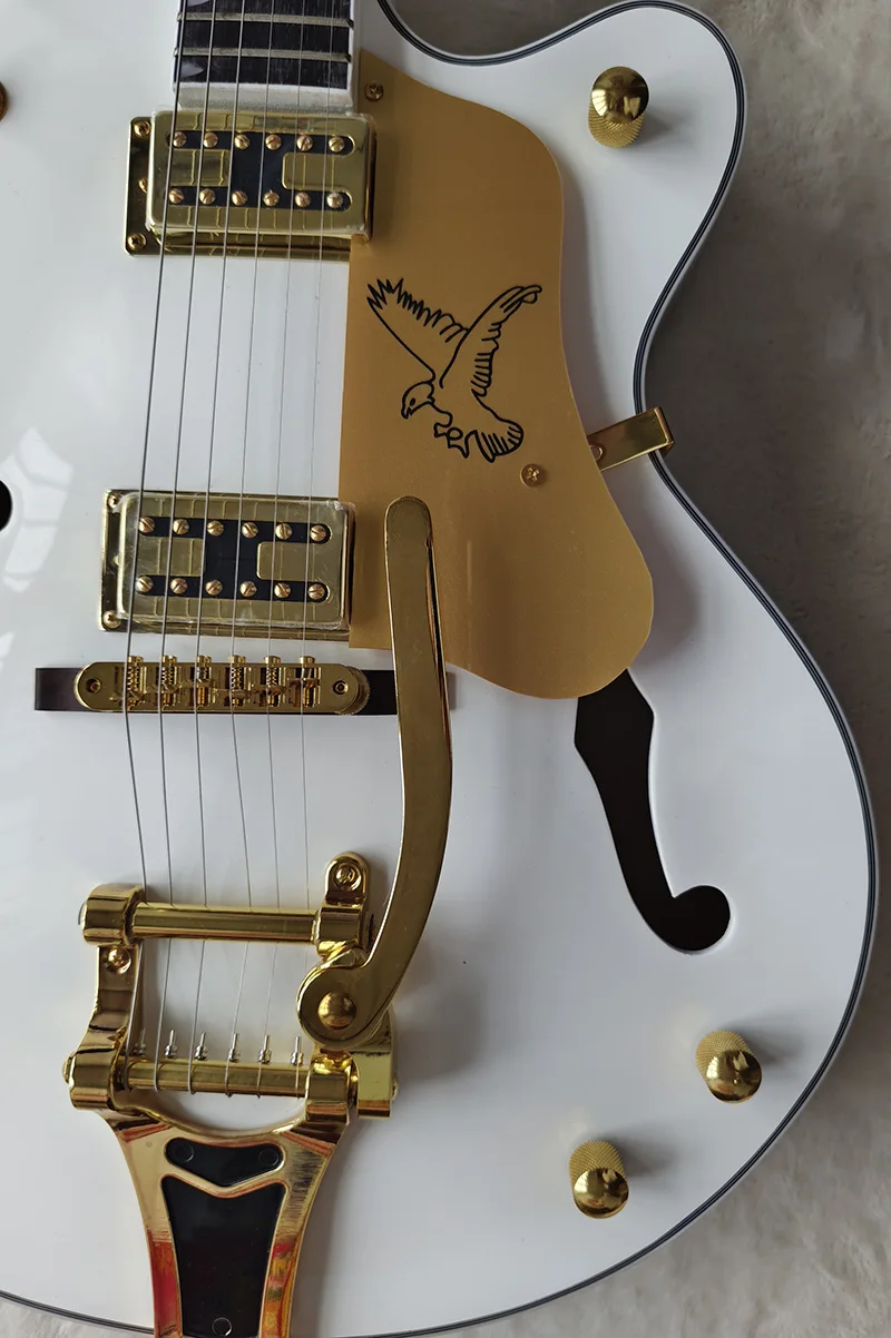 Высококачественная полая электрическая гитара Белый Сокол фингерборд из