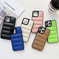 new fashion lace down jacket case for iphone 13 12 11 xs x pro max 7 8 plus the puffer shock resistant soft silicone phone case