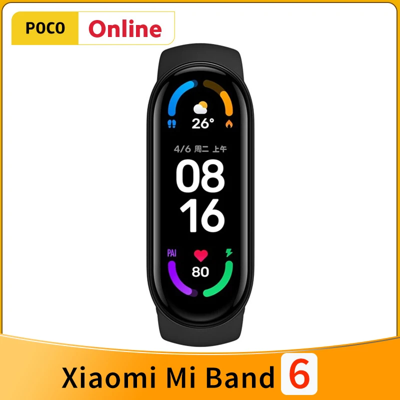 Xiaomi Mi Band 6 Smart Bracelet 7 Color AMOLED Screen Miband 6 Blood Oxygen Fitness Traker Bluetooth Waterproof VS Smart Band 5