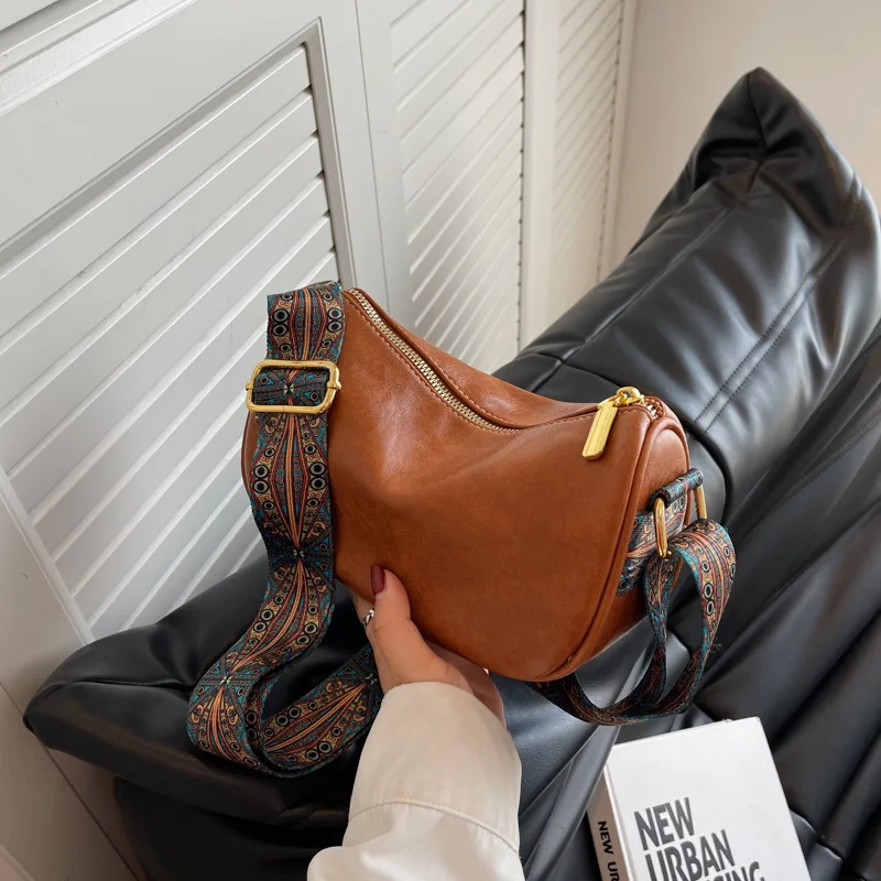 

Женская сумка через плечо с широким ремнем, универсальная модная сумка через плечо, Осень-зима 2023