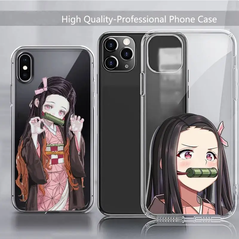 

Demon Slayer Kamado Nezuko Phone Case Transparent soft For iphone 11 13 12 14 x xs xr pro max mini plus