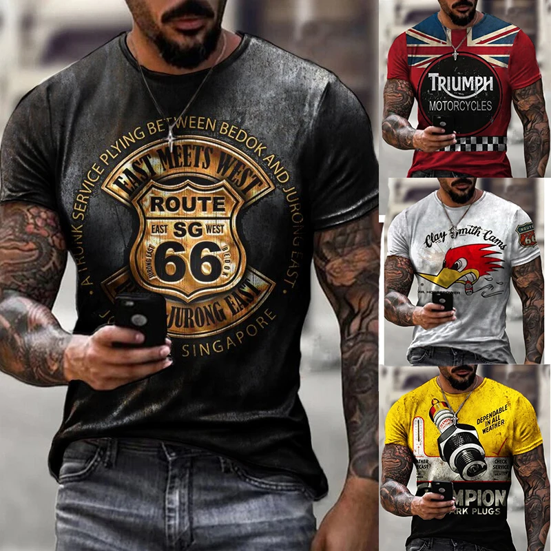 

Футболка мужская оверсайз с 3D-принтом, модная тенниска с круглым вырезом, повседневная майка с коротким рукавом в стиле Харадзюку, лето 2022