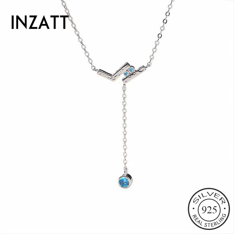 

SOFTPIG Real 925 Sterling Silver Zircon Geometric Pendant Choker Necklace For Fashion Women Party Fine Jewelry Cute Accessories