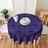 purple haunted mansion round tablecloth 60 inch table cover tabletop decoration waterproof table cloth for dining party camping