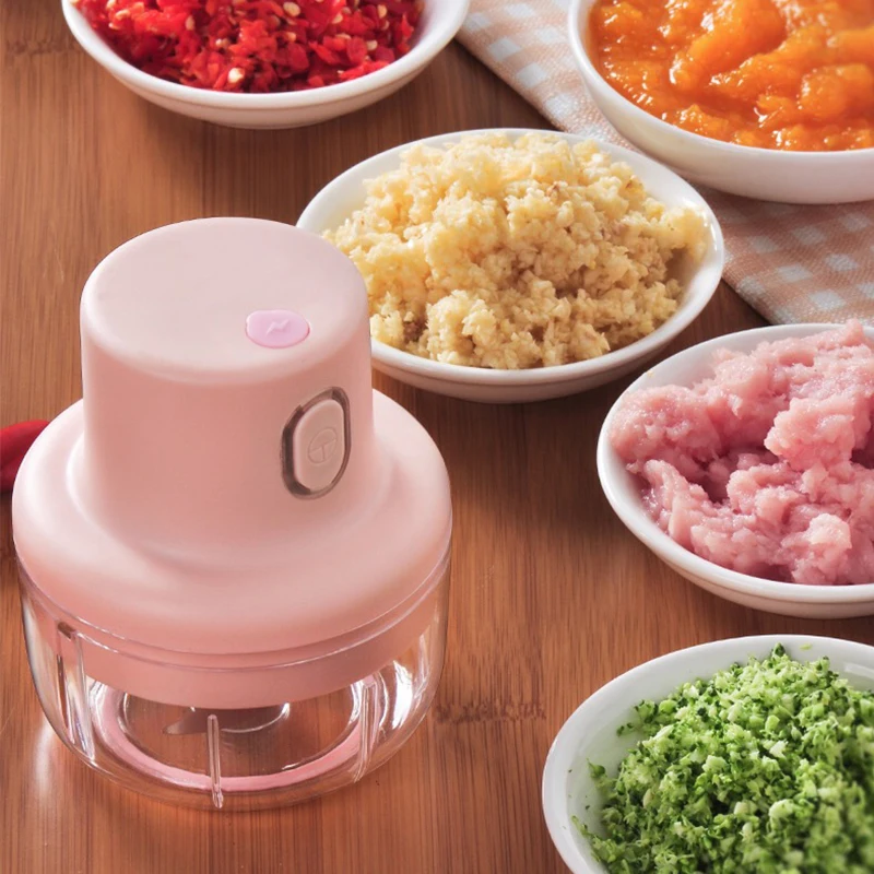 

100/250ml Rechargeable Smart Masher Electric Vegetable Chopper Food Garlic Minced Meat Mini Wireless Garlic Artifact Stirring